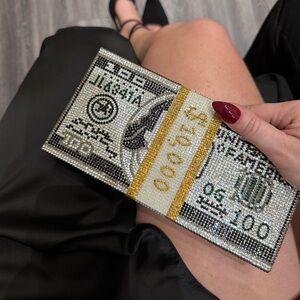 Rhinestone Evening Clutch Bag With Metal Chain Strap